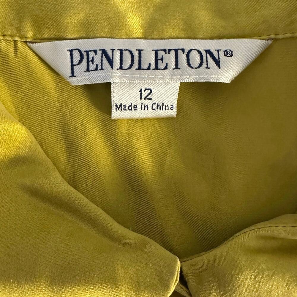 Pendleton Golden Yellow Silk Button Front Trench … - image 4